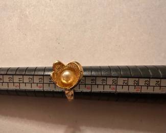 Costume Ring Size 7 with Small Pearl Flower Ring $5.00