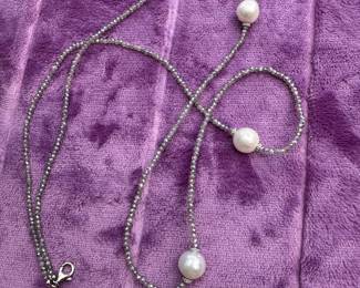 Sterling and Pearl Necklace $18.00