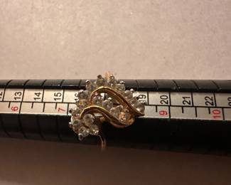 Size 8 Costume Ring Swirl Rhinestones $6.00
