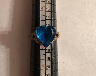 Costume Blue Heart Ring Size 7 $8.00