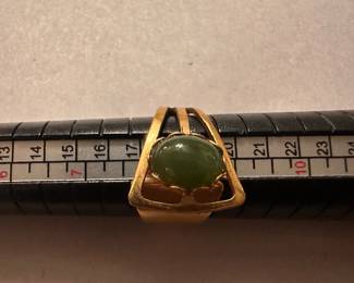 Adjustable Green Stone Costume Ring $6.00