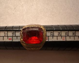 Size 9 Deep Orange Stone Ring Costume $12.00