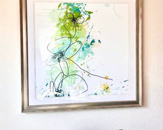 Abstract Floral Print “Green Botanica” by Jan Weiss