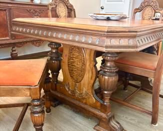 Antique wood Dining Set Early 20th Century
