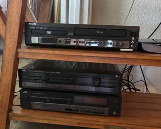 VHS DVD player in one, JVC receiver, JVC CD player