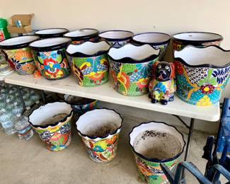 Talavera pottery planters