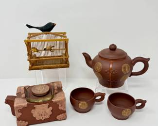 38 ChineseYixingTeapotsCupsDecorativeBirdcage