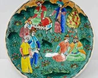 41 HandPaintedTurkishKutahyaBowlOttomanScene