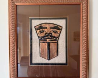 73 FramedCopperReliefWallArtIntheStyleofHaidaCopperShield