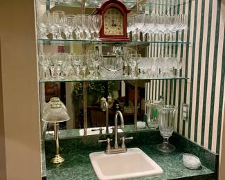 Various glass and crystal stemware