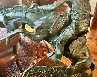 Frederick Remington Brunco Buster Bronze Sculpture $900 (18”w x  25”h)