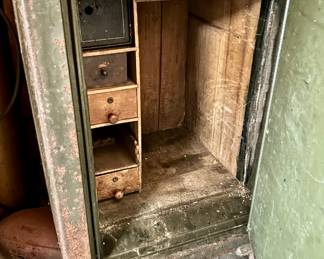 Antique steel combination safe $150