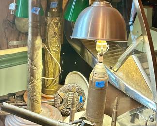 WW BIG BANG CANNON $95
Vintage military’s table lamps $60, $65, $150