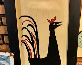 Framed rooster $18