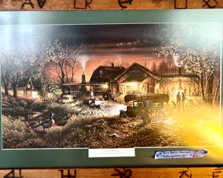 Terry Redlin “Morning Warm Up” numbered & framed 30” x 18” $60