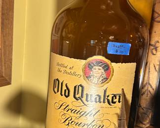 Old Quacker straight bourbon, whiskey bottle