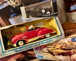 Vntg Radio controlled Stuart Little Roadster NIB $45
Vintage Swivel RadioShack Tank $50 NIB
1953 Chevrolet 3100 pick up truck NIB $20 diecast metal