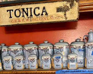 Antique Lusterware  Ceramic cannister Set $115
Priced individually