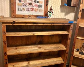 Wood 5 shelf wood cabinet 48”w x 14d x 49h $75