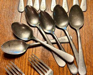 Vintg US Navy Stainless utensils $5ea