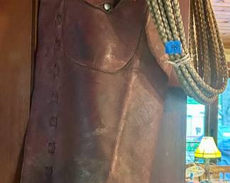 2 legged leather chaps $35
Wrangler rope $95