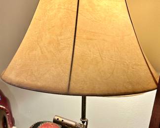 Vntg brass torch bass lamp $39