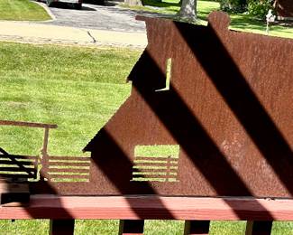 Side 1: Metal art of farm 96”w x 26”h $115