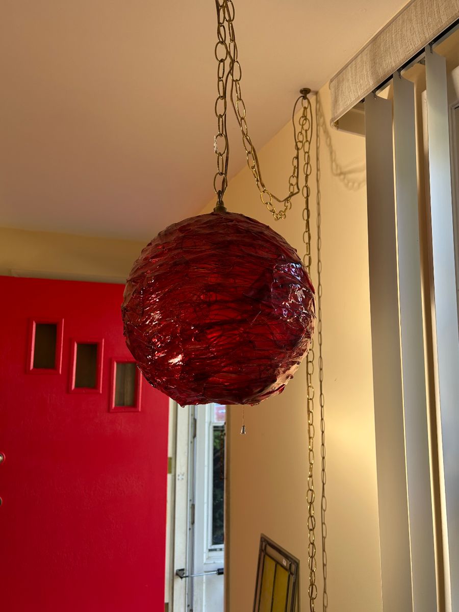 Retro Rock Candy Lucite Hanging Swag Ball Light