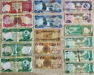 Iraqi Dinar Banknotes and United Arab Emirates Dirham