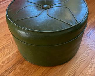 Mid Century Modern Green Four leaf clover design 60's Ottoman footstool Danish Modern “Eames Style”