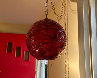 Retro Rock Candy Lucite Hanging Swag Ball Light