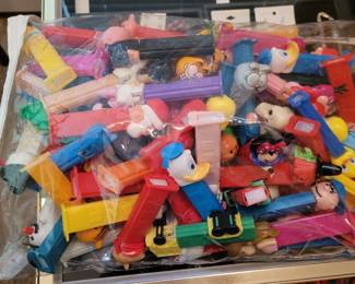 Large collection of vintage 83 Pez dispensers