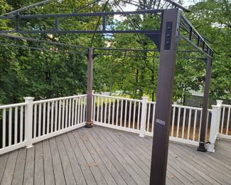 Gazebo frame with covering four sides and rooftop