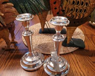 Silver plate candle sticks