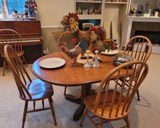 Wood table with six chairs