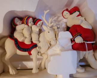 Snow babies santa reindeer
