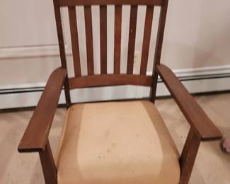 Antique would mission chair