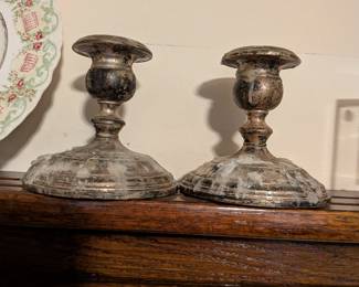 Silver candle holders