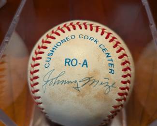An extraordinary piece of baseball history! This official league baseball is a must-have for a serious collector, featuring the signatures of two Hall of Famers, Mickey Mantle and Whitey Ford, as well as baseball legends Johnny Mize, Bobby Richardson, Tony Kubek, George Foster, and Bobby Brown. This multi-signed ball is a rare and highly desirable collectible, a true centerpiece for any sports memorabilia collection.