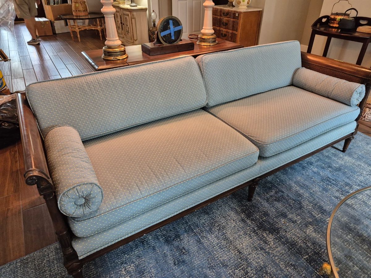 Drexel caned arm sofa