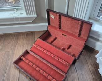 Vintage silver flatware chest