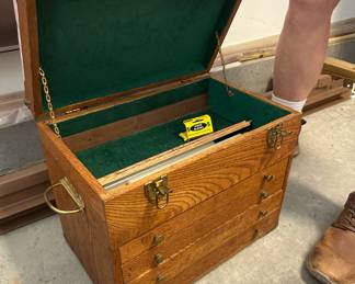 Vintage Oak Machinist Tool Chest
