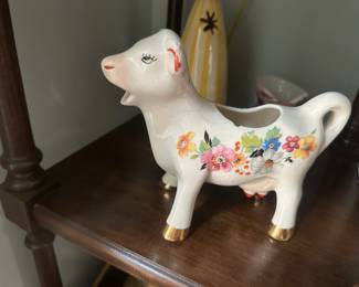 vtg floral cow creamer
