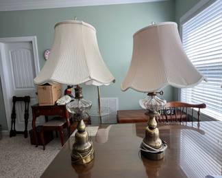 Pair mid century lamps
