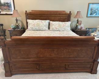 Ethan Allen Townhouse King Bed Frame with Tempur-Pedic Mattress included