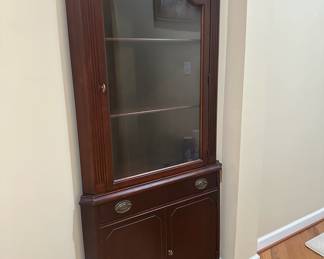Glass Door Curio Corner Cabinet