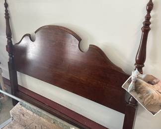 Queen poster bed frame and rails