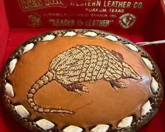 Tony Loma's Leather Belt Buckle
