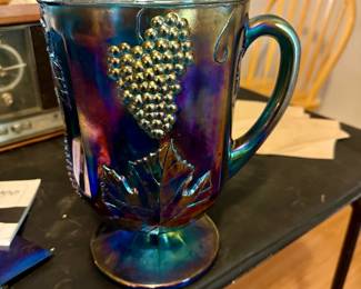 Indiana Carnival Glass Iridescent Lg Water Pitcher Harvest Grape