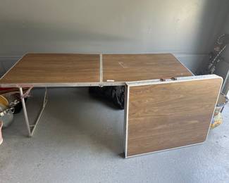 Folding Utility Tables with Woodgrain Top